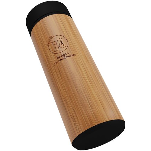 SCX.design D11 500 ml Smart Flasche  aus Bambus mit Leuchtlogo