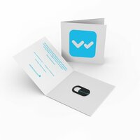 Umweltfreundliches Webcam Cover in individueller Klappkarte T1
