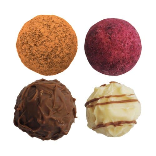 4er Pralinen-/Trüffelmix in Holzbox