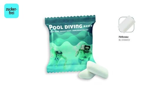 Kaugummi Dragees zuckerfrei Werbetüte