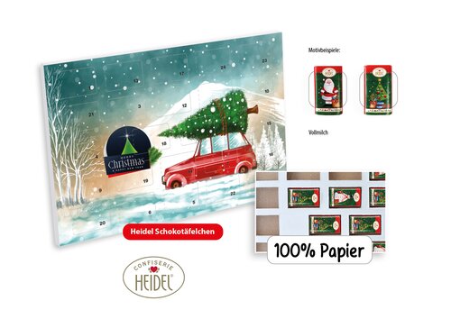 Tisch Adventskalender HEIDEL aus 100 % Papier individuell bedruckt