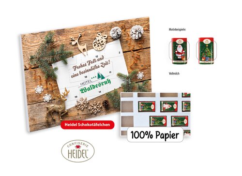 Tisch Adventskalender HEIDEL aus 100% Papier Standardmotiv