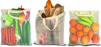 Baumwolltasche mit einseitigem NylonNetz und 2 kurzen Griffen  150 gm  38 x 42 cm