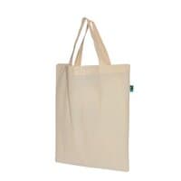 Fairtrade Baumwolltasche mit kurzen Griffen - 140 gm - 38 x 42 cm