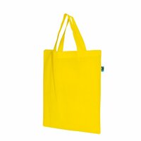 Fairtrade Baumwolltasche mit kurzen Griffen  140 gm  38 x 42 cm
