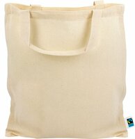 Fairtrade Baumwolltasche mit kurzen Griffen  140 gm  28 x 32 cm