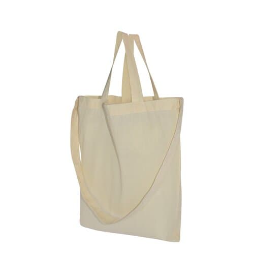 Baumwolltasche mit 2 kurzen Griffen und 1 langen Griff - 135 g/m² - 38 x 42 cm