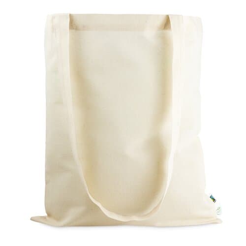 Organic Cotton, Fairtrade Baumwolltasche mit langen Griffen - 140 g/m² - 38 x 42 cm