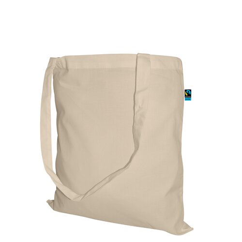 Fairtrade Baumwolltasche mit langen Griffen - 140 g/m² - 38 x 42 cm