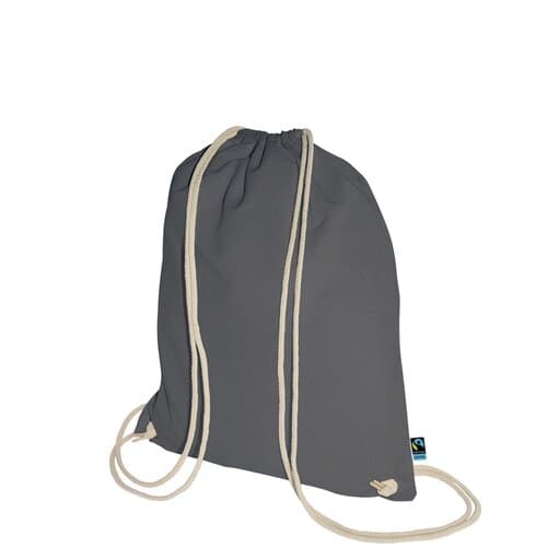 Fairtrade Baumwoll-Turnbeutel mit Tragekordeln - 140 g/m² - 38 x 46 cm