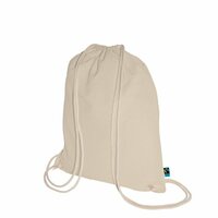 Fairtrade BaumwollTurnbeutel mit Tragekordeln  140 gm  38 x 46 cm