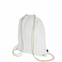 Fairtrade BaumwollTurnbeutel mit Tragekordeln  140 gm  38 x 46 cm