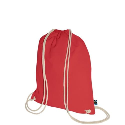 Fairtrade Baumwoll-Turnbeutel mit Tragekordeln - 140 g/m² - 38 x 46 cm