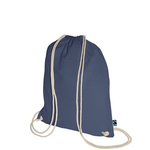 Fairtrade Baumwoll-Turnbeutel mit Tragekordeln - 140 g/m² - 38 x 46 cm