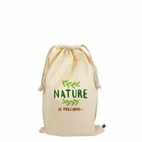 Fairtrade Baumwollbeutel mit doppeltem Kordelzug  140 gm  30 x 45 cm