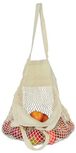Baumwolltasche zweiseitigem Baumwoll-Netz und 2 lange Griffe - 190 g/m² - 35 x 41 cm