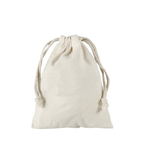 Baumwollbeutel mit doppeltem Kordelzug - 135 g/m² - 10 x 12 cm