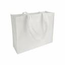 Non-Woven-Tasche mit langen Griffen - 100 g/m² - 50 x 12 x 40 cm in weiß