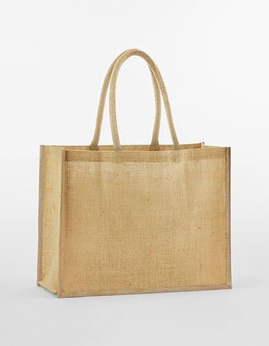 Jute-Tasche mit zwei mittellangen Rundgriffen - ca. 260g/m² - 42 x 19 x 33 cm