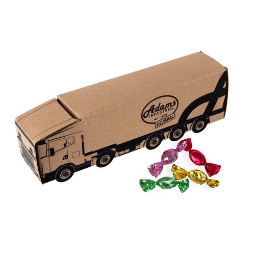 LKW aus Kraftpapier und Metallic Sweets