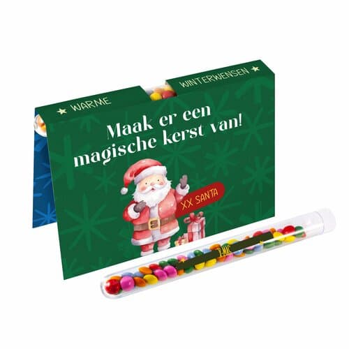 Faltkarte mit einem gefüllten Reagenzglas