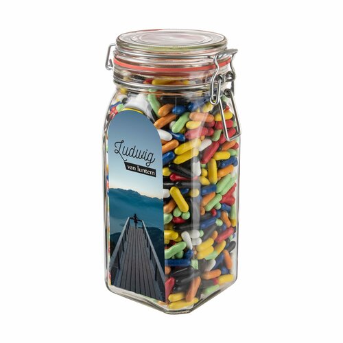Großes Weckglas 1,5 L mit Süßigkeiten