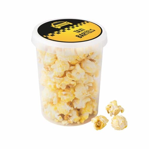 Kleiner Eimer mit Orangefarbenem Popcorn