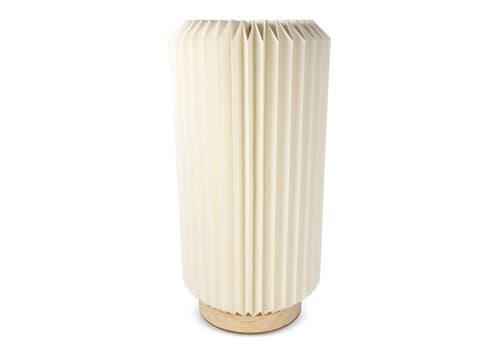Coollux faltbare Papier-LED-Lampe Aurora Tall auf Holzsockel, 32cm