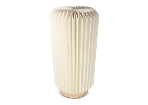 Coollux faltbare Papier-LED-Lampe Aurora Tall auf Holzsockel, 32cm