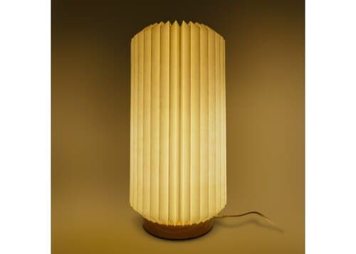 Coollux faltbare Papier-LED-Lampe Aurora Tall auf Holzsockel, 32cm