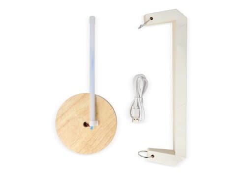 Coollux faltbare Papier-LED-Lampe Aurora Tall auf Holzsockel, 32cm