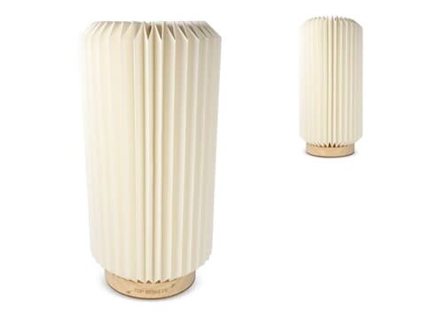 Coollux faltbare Papier-LED-Lampe Aurora Tall auf Holzsockel, 32cm