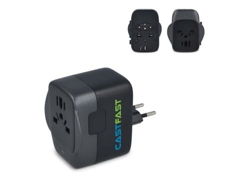 PowerPro Reiseadapter aus recyceltem Kunststoff