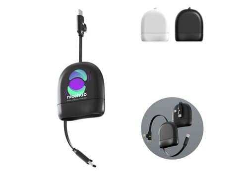 Xoopar ICE-R Einziehbares USB-C- und Lightning-Kabel 60 W 1 Meter