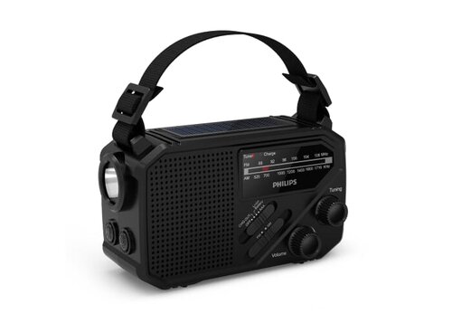 Philips TAR1609 Notfallradio mit analogem FM/AM-Tuner und Taschenlampe