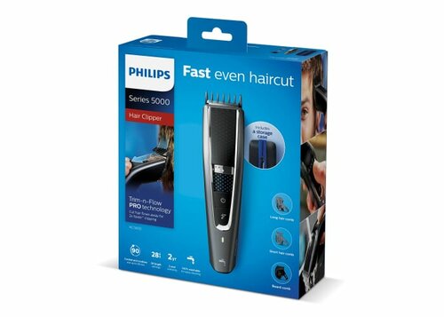 HC7650|Philips Haarschneidemaschine mit waschbarem Kabel und Zubehör