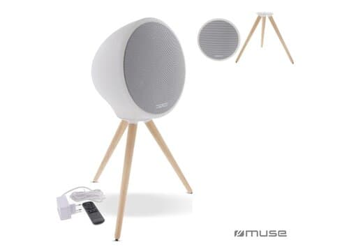 M-655 | Muse Voll-LED, spritzwassergeschützter Bluetooth-Lautsprecher mit Stativ 100W