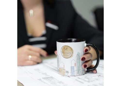 Oslo Sublimationsbecher  farbig innen &amp; Griff 300ml