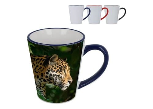 Melbourne Sublimationsbecher farbiger Rand &amp; Henkel 300ml