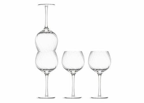 Byon Opacity 4er-Set Weingläser mit stilvollem Glasmuster 470ml