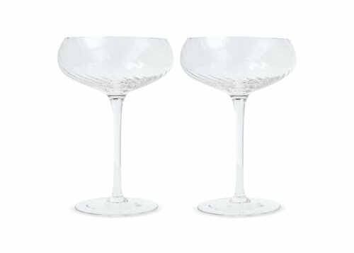 Byon Opacity 2er-Set Sektgläser mit stilvollem Glasmuster 300ml