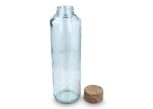 InSideOut Recycelte Glaswasserflasche ReuuZ mit Holzverschluss 650 ml