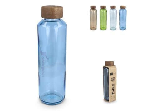 InSideOut Recycelte Glaswasserflasche ReuuZ mit Holzverschluss 650 ml