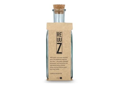 InSideOut Square Recycelte Glaswasserflasche ReuuZ mit Korkverschluss 500ml