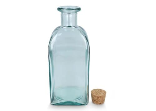 InSideOut Square Recycelte Glaswasserflasche ReuuZ mit Korkverschluss 1 l