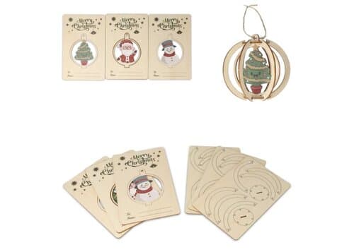 InSideOut Weihnachtsschmuck aus Holz 3er-Set