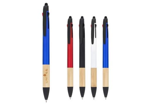 3-Farben-Stift mit Bambusgriff