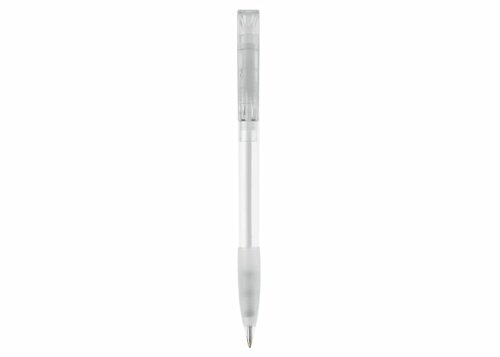 Kugelschreiber Nash Transparent mit Gummigriff