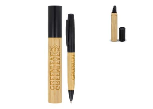 Metallkugelschreiber Bambus in Tube