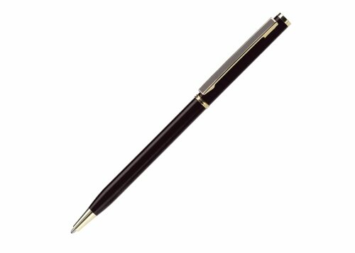 Metallkugelschreiber Slim mit Gold Applikation